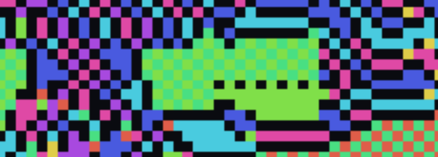 Zoom on a green checkerboard domain with a short horizontal row of about seven black (empty) cells embedded in it.